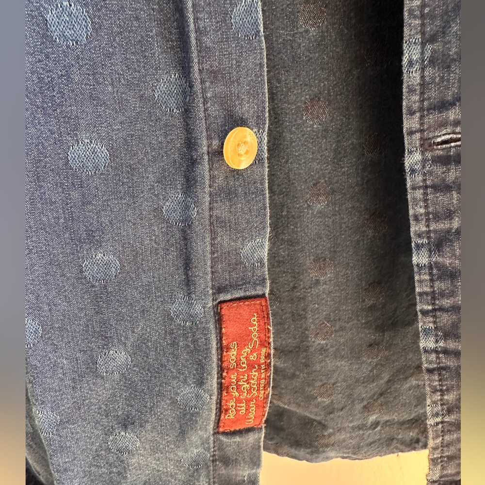 Scotch & Soda Chambray Jean Button Up Shirt Polka… - image 4